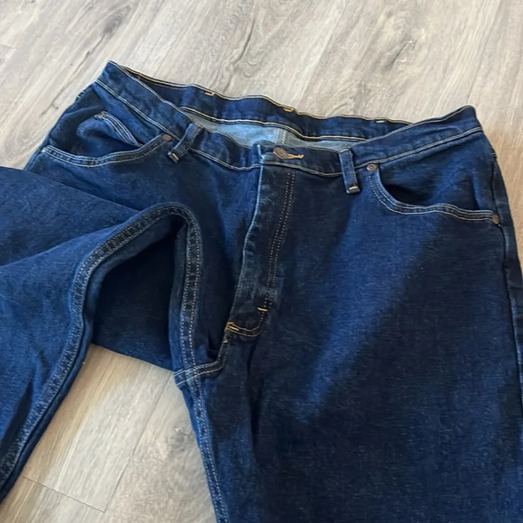 🧡💙 Wrangler blue denim jeans straight  leg size 38 - Picture 5 of 10